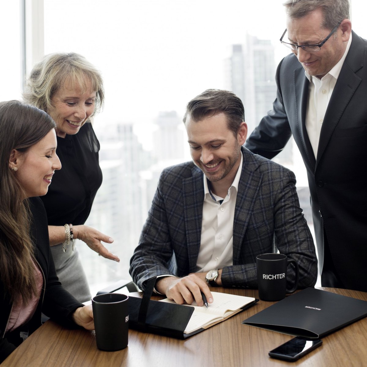 Teams members in a meeting about family dynamics